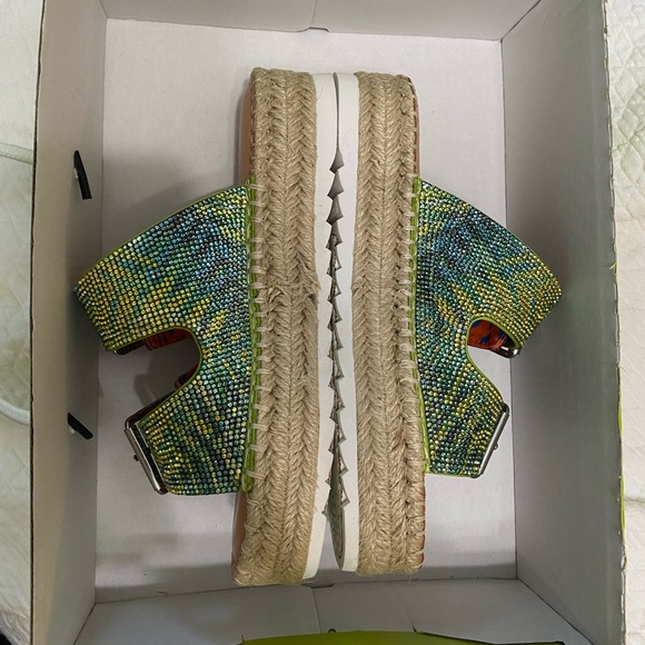 Gianni Bini Rhinestone Banded Flatforms - Picture 9 of 9